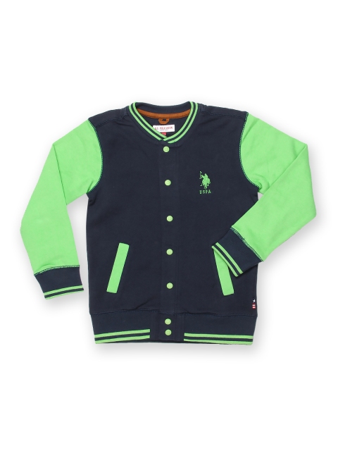 

U.S. Polo Assn. Kids Boys Navy & Green Jacket, Navy blue