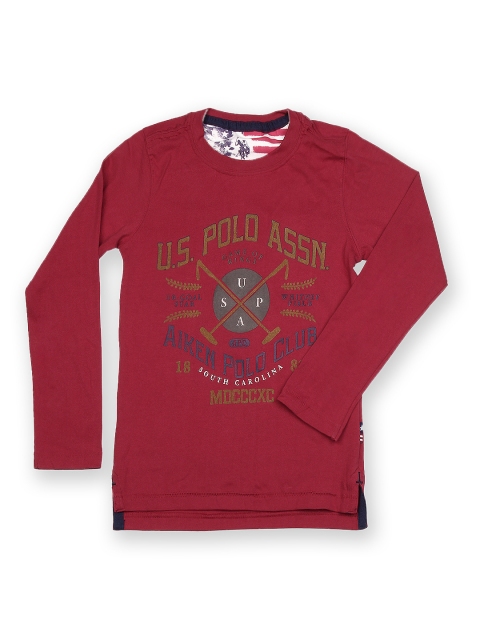 

U.S. Polo Assn. Kids Boys Red Printed T-shirt