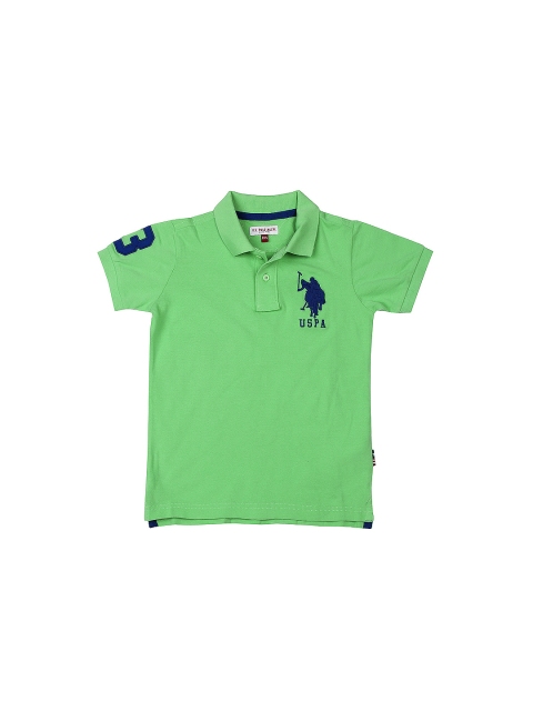

U.S. Polo Assn. Kids Boys Green Polo Pure Cotton T-shirt