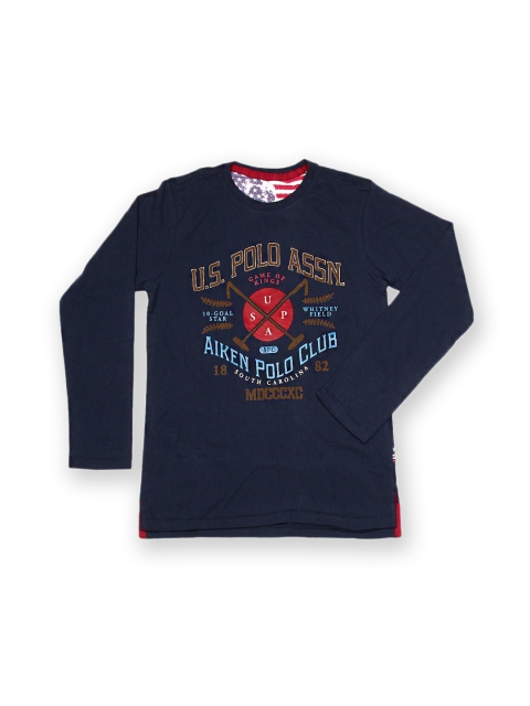 

U.S. Polo Assn. Kids Boys Navy Printed T-shirt, Navy blue
