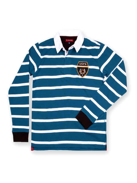 

U.S. Polo Assn. Kids Boys Blue & White Stripe Polo T-shirt