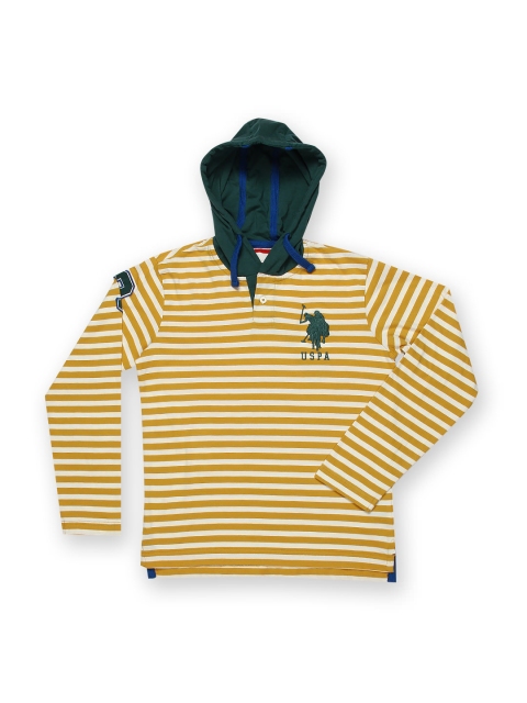 

U.S. Polo Assn. Kids Boys Yellow & Off-White Striped T-shirt