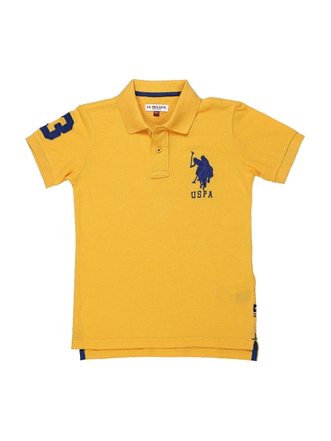

U.S. Polo Assn. Kids Boys Yellow Solid Polo T-shirt