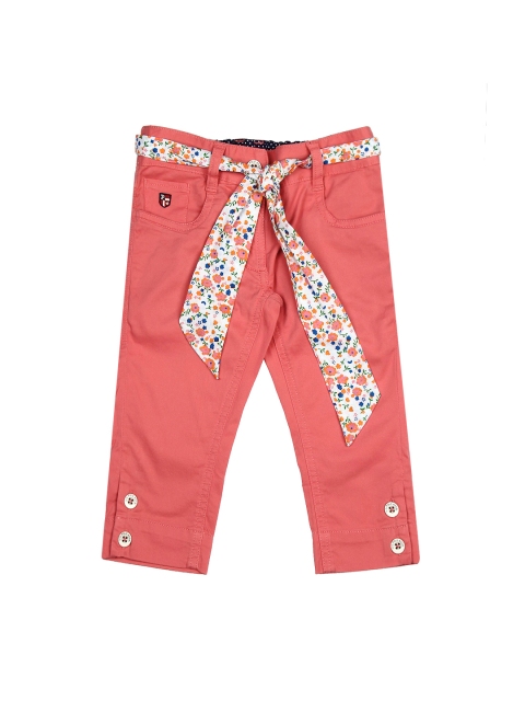 

U.S. Polo Assn. Kids Girls Coral Pink Slim Fit Trousers