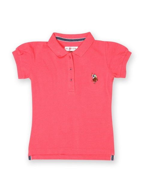 

U.S. Polo Assn. Kids Girls Pink Polo T-shirt