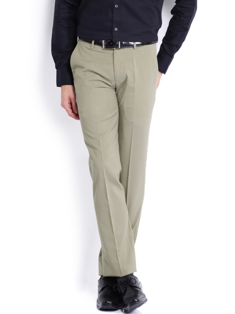 

U.S. Polo Assn. Men Beige Tapered Fit Woollen Formal Trousers