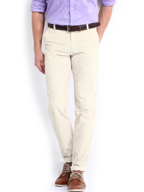 

U.S. Polo Assn. Men Beige Tapered Fit Corduroy Trousers