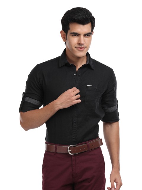 

U.S. Polo Assn. Denim Co. Men Black Linen Casual Shirt