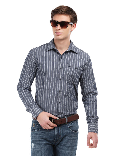 

U.S. Polo Assn. Denim Co. Men Navy Striped Shirt, Navy blue