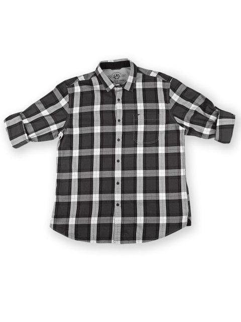 

U.S. Polo Assn. Denim Co. Men Brown & Grey Checked Casual Shirt