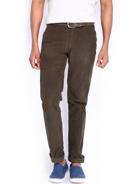 

U.S. Polo Assn. Men Brown Tapered Fit Corduroy Trousers