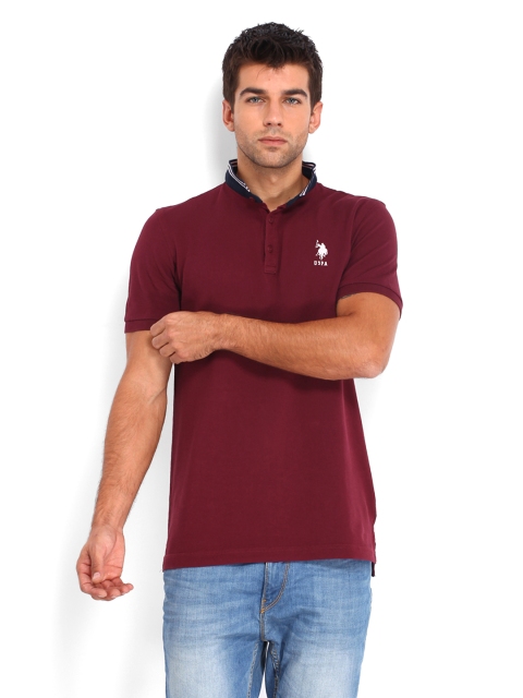 

U.S. Polo Assn. Men Burgundy Polo T-shirt