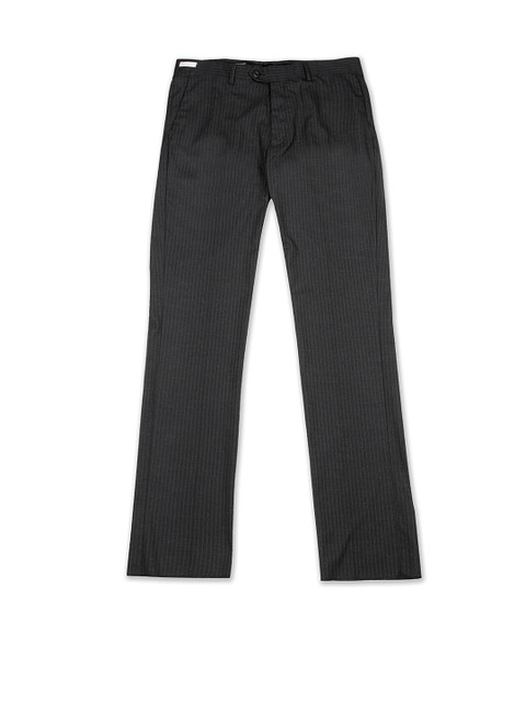 

U.S. Polo Assn. Men Charcoal Grey Striped Tapered Fit Formal Trousers