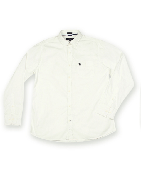 

U.S. Polo Assn. Men Cream-Coloured Tailored Fit Formal Shirt