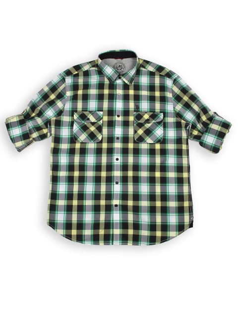 

U.S. Polo Assn. Denim Co. Men Green & Black Checked Slim Fit Casual Shirt