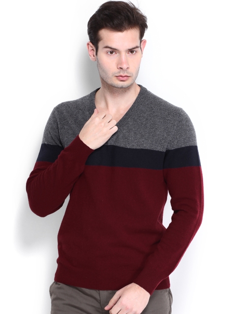 

U.S. Polo Assn. Men Maroon & Grey Woollen Sweater