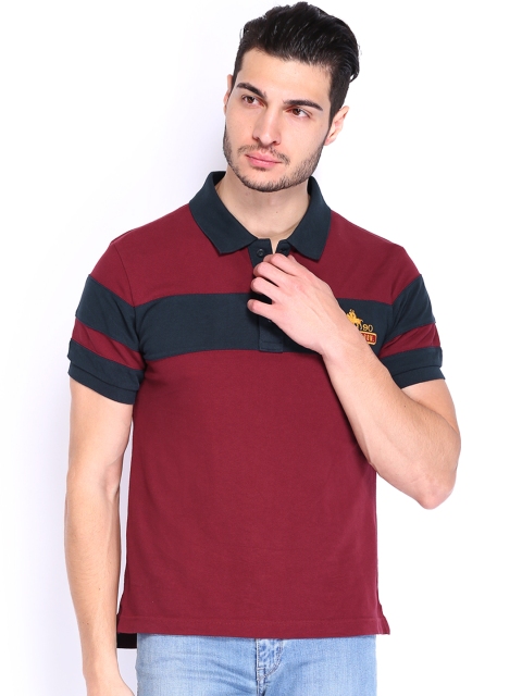 

U.S. Polo Assn. Men Maroon Polo Pure Cotton T-shirt