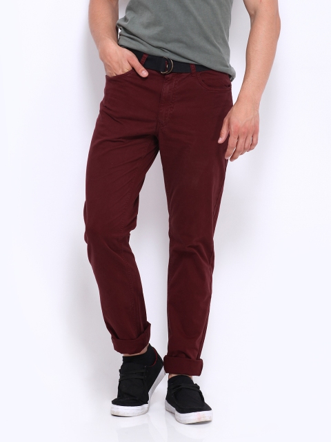 

U.S. Polo Assn. Men Maroon Slim Fit Trousers