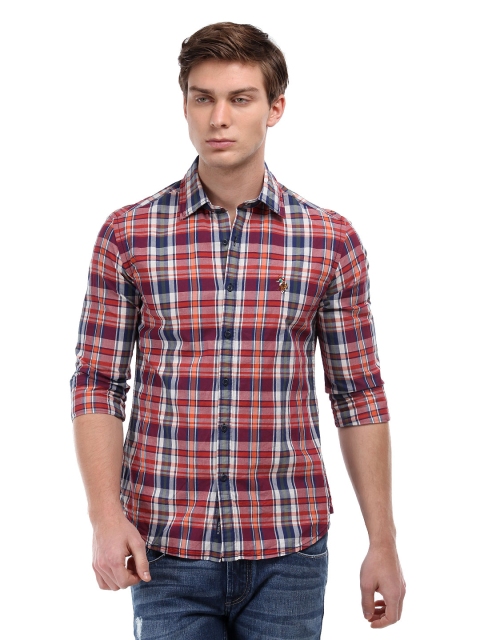 

U.S. Polo Assn. Denim Co. Men Multi-Coloured Checked Shirt, Orange
