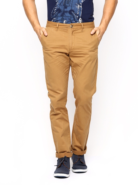 

U.S. Polo Assn. Men Mustard Brown Slim Fit Trousers