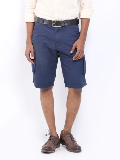 

U.S. Polo Assn. Men Navy Relaxed Fit Linen Blend Shorts, Navy blue