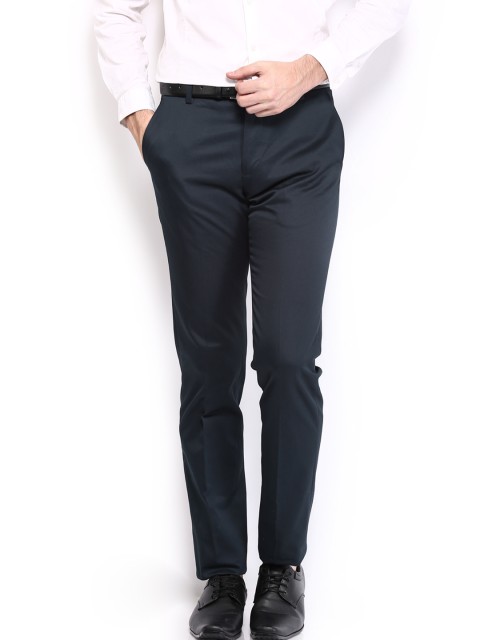 

U.S. Polo Assn. Men Navy Slim Fit Formal Trousers, Navy blue