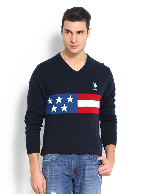 

U.S. Polo Assn. Men Navy Sweater, Navy blue