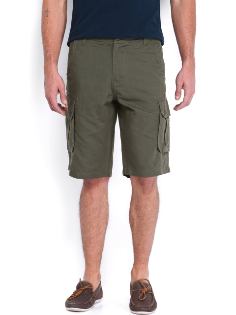 

U.S. Polo Assn. Denim Co. Men Olive Green Linen Shorts