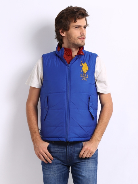 

U.S. Polo Assn. Men Red & Blue Reversible Sleeveless Padded Jacket