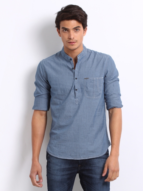 

U.S. Polo Assn. Denim Co. Men Blue & White Striped Casual Shirt