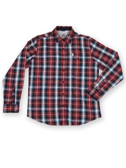 

U.S. Polo Assn. Denim Co. Men Red & Navy Checked Casual Shirt