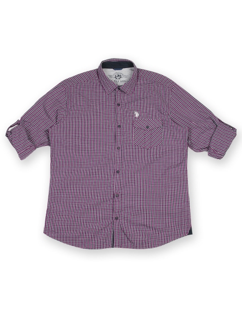 

U.S. Polo Assn. Denim Co. Men Purple & Black Checked Casual Shirt