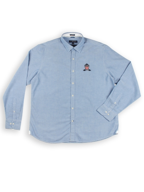 

U.S. Polo Assn. Men Blue Tailored Fit Smart Casual Shirt