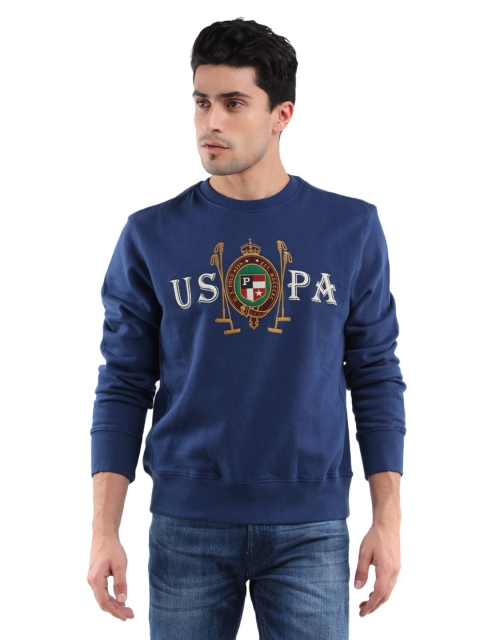 

U.S. Polo Assn. Men Solid Blue Sweatshirt