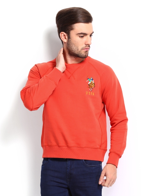 

U.S. Polo Assn. Men Coral Orange Sweatshirt
