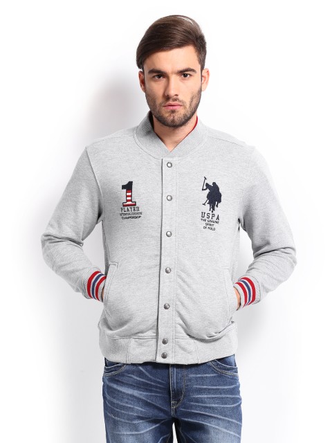 

U.S. Polo Assn. Men Grey Melange Sweatshirt
