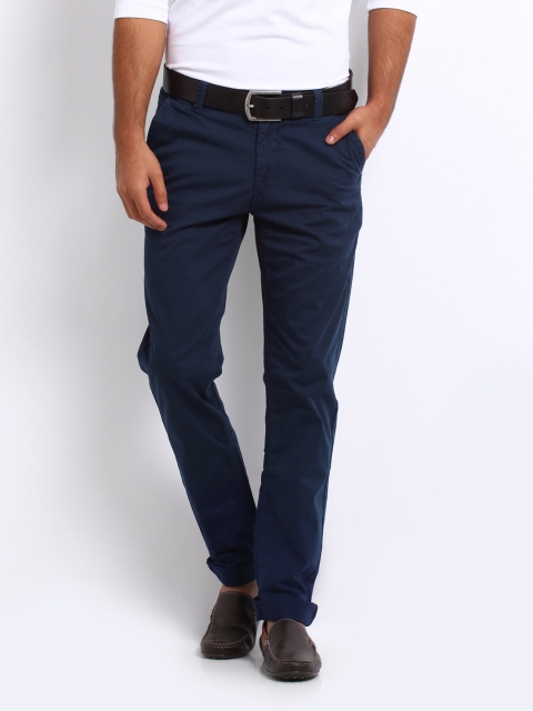 

U.S. Polo Assn. Men Navy Slim Fit Trousers, Navy blue