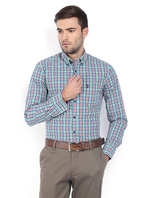 

U.S. Polo Assn. Men Multicoloured Checked Tailored Fit Casual Shirt, Multi