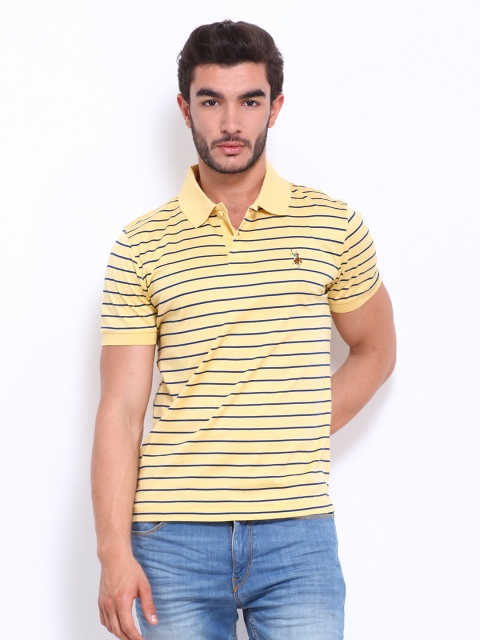 

U.S. Polo Assn. Men Yellow Striped Polo T-shirt