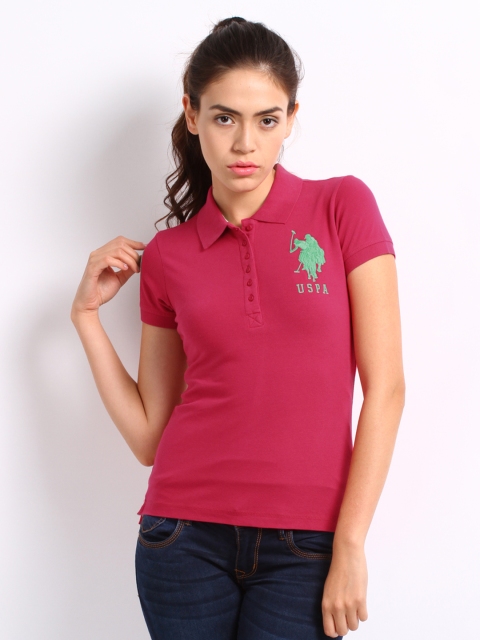 

U.S. Polo Assn. Women Pink Polo T-shirt