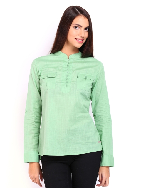 

U.S. Polo Assn. Women Green Solid Shirt Style Top