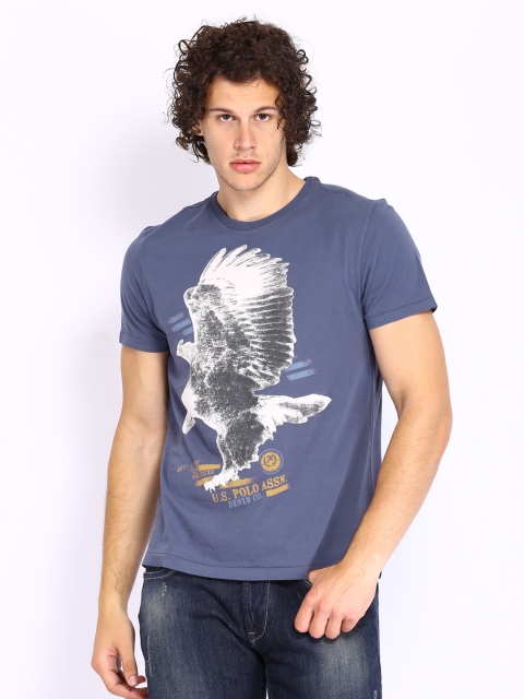 

U.S. Polo Assn. Denim Co. Men Blue Printed T-shirt