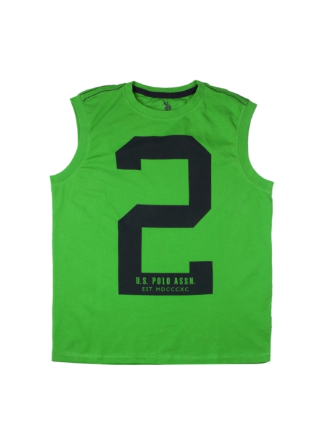 

U.S.Polo Assn. Kids Boys Green Printed T-shirt