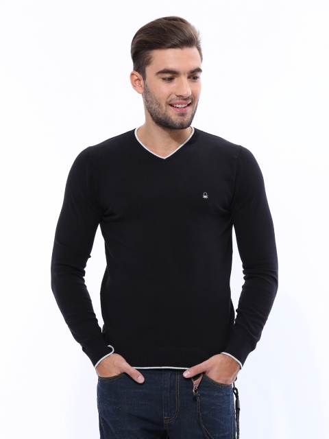 

United Colors of Benetton Men Black Sweater