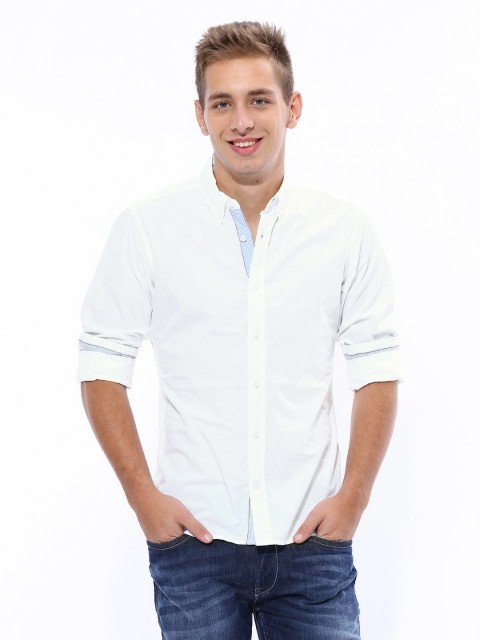 

United Colors of Benetton Men White Formal Shirt