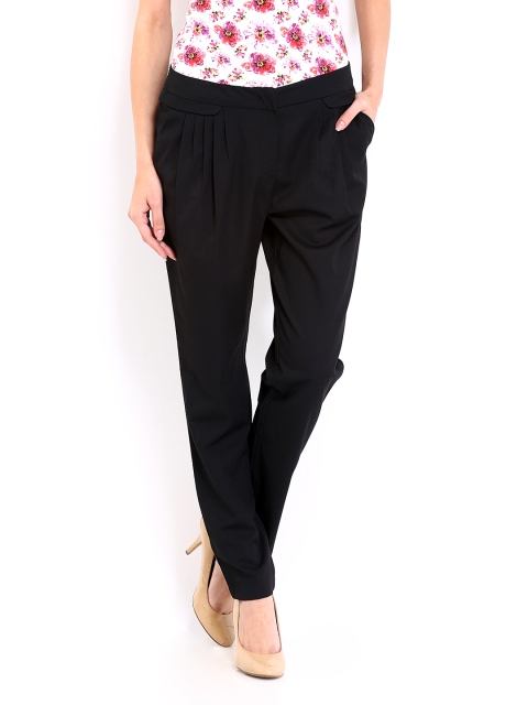 

United Colors of Benetton Women Black Relaxed Fit Trousers