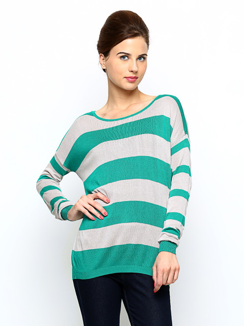 

United Colors of Benetton Women Green & Beige Top