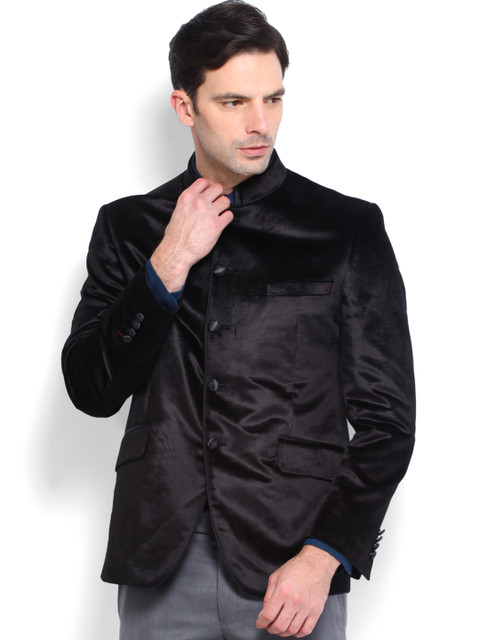

V Dot by Van Heusen Men Black Slim Fit Blazer