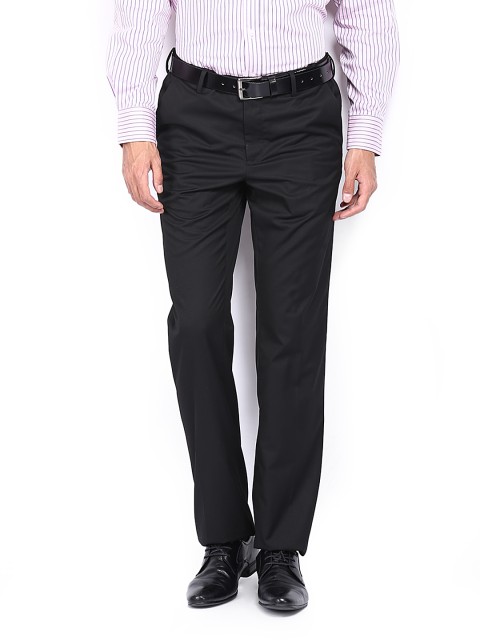 

Van Heusen Men Black Custom Straight Fit Formal Trousers