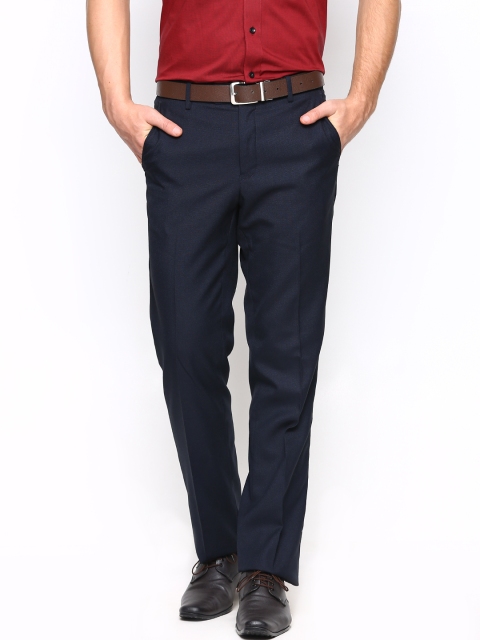 

V Dot by Van Heusen Men Black Slim Fit Formal Trousers